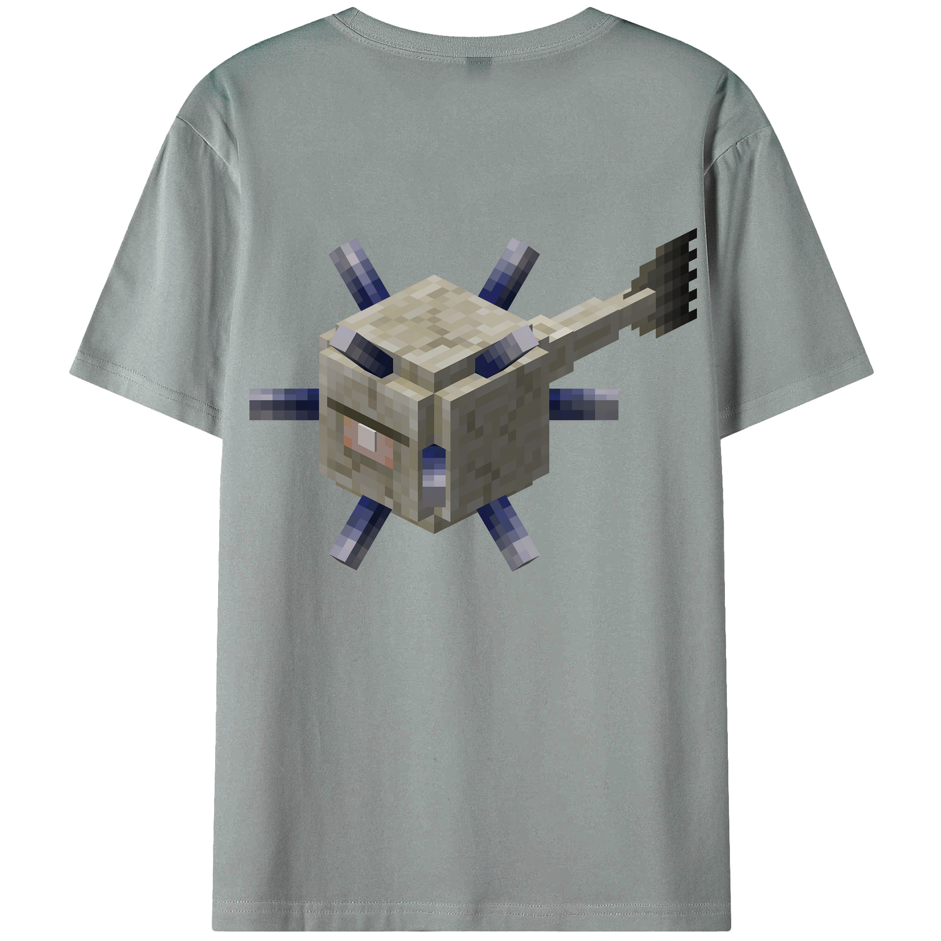 （画像用） マインクラフト ブロックの世界 Minecraft MC Block world 綿100％ メンズ半袖Tシャツ（バックプリント） 通気性